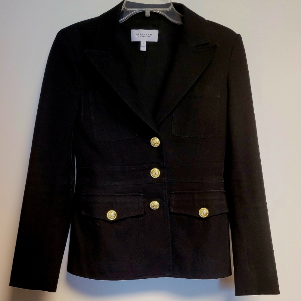 Derek Lam 10 Crosby  Black Utility Jacket Blazer Size 6 - Picture 2 of 7